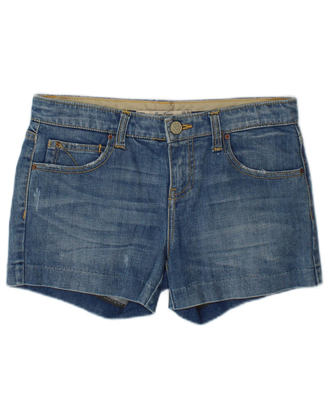 Zara Shorts De Mezclilla Para Mujer EU 38 Small W28 Azul
