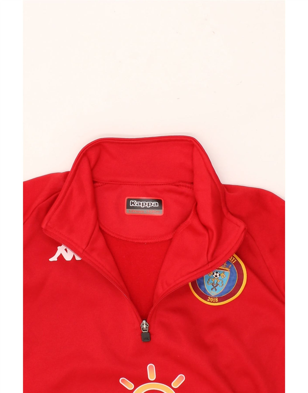 KAPPA Boys Graphic Zip Neck Sweatshirt Jumper 11-12 Years Red Polyester Vintage Kappa and Second-Hand Kappa from Messina Hembry 