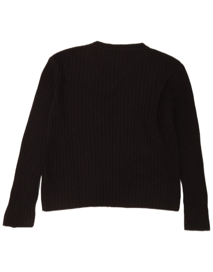 Zara Hombre Jersey Con Cuello En V Jersey Grande Acrílico Negro