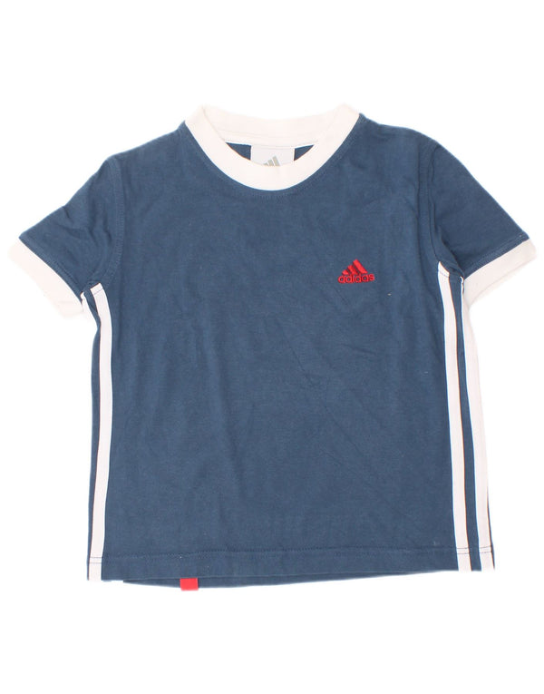 Adidas Camiseta para niño Top 4-5 años Azul Colorblock Algodón