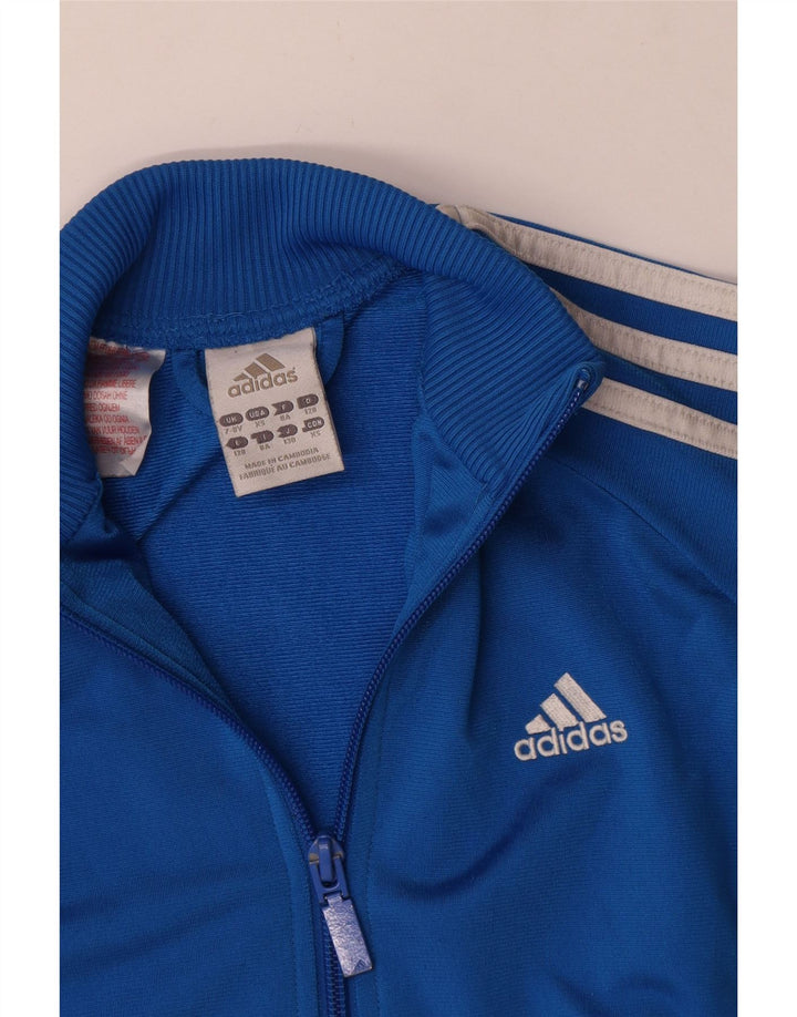 Adidas - Chaqueta de chándal para niño, 7-8 años, color azul, poliéster