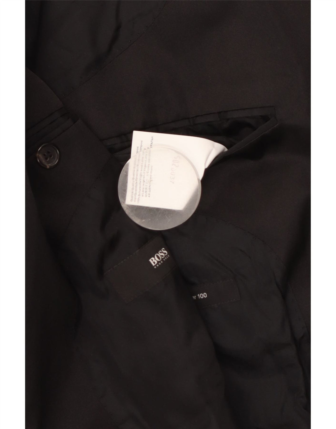 Hugo Boss Chaqueta tipo blazer con 1 botón para hombre UK 50 Large Lana virgen negra