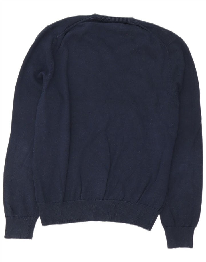 Marks & Spencer Suéter con Cuello en V para Hombre Algodón Azul Marino Mediano
