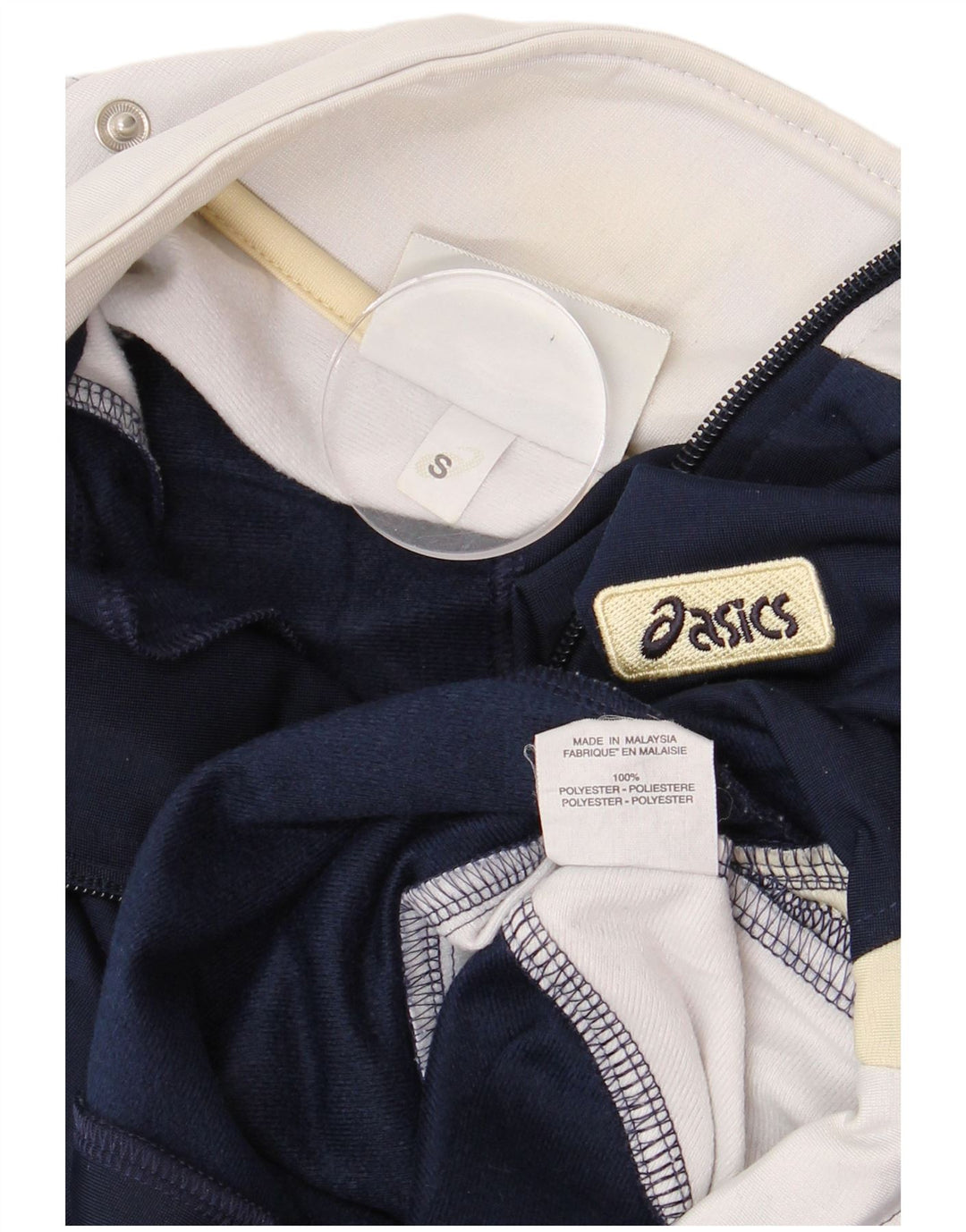 ASICS Hombre Chándal Top Chaqueta Pequeña Azul Marino Colorblock Poliéster