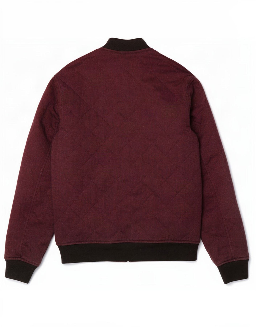 Zara Mens Bomber Jacket UK 36 Small Borgoña Colorblock Poliéster