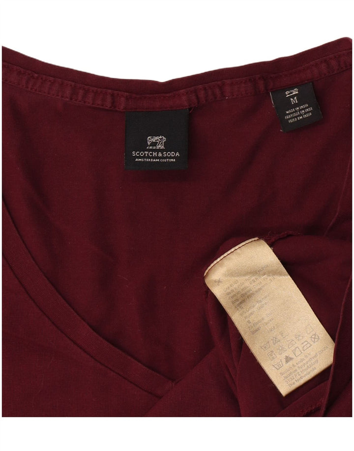 Scotch & Soda Hombre Camiseta Top Medium Granate Algodón