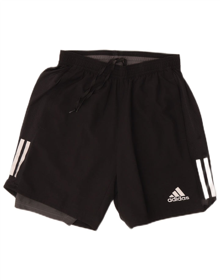 Adidas - Pantalones cortos deportivos para correr para hombre, tamaño pequeño, color negro, poliéster