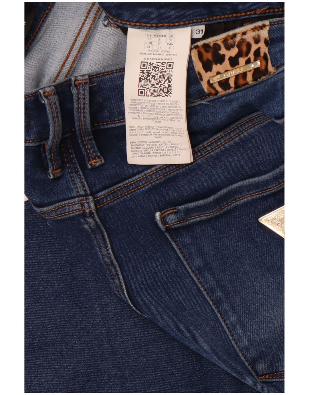 GUESS Vaqueros pitillo Annette para mujer W31 L29 Algodón azul marino