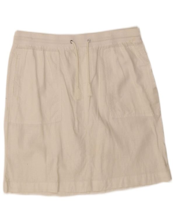 Marks & Spencer Falda recta para mujer Reino Unido 44 Grande W32 Lino blanco