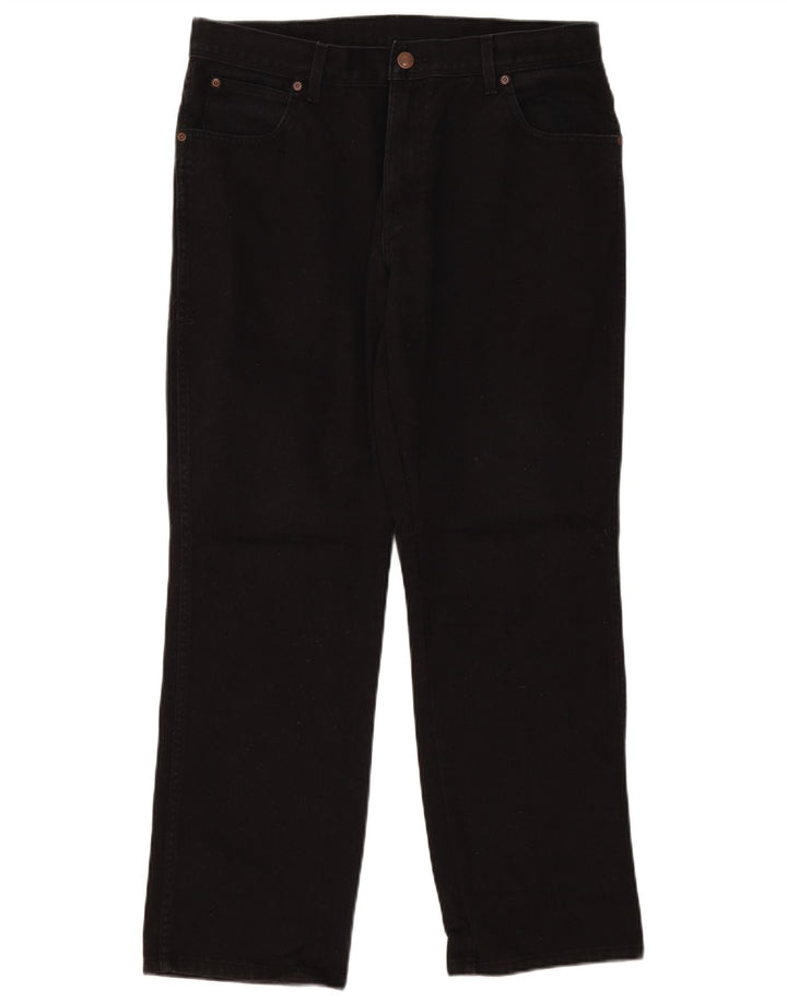 Wrangler Vaqueros rectos de corte regular para hombre W36 L30 Algodón negro
