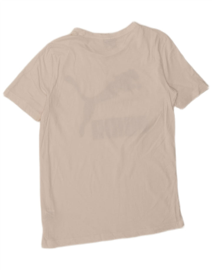 Puma Camiseta gráfica para hombre Top Small White Cotton