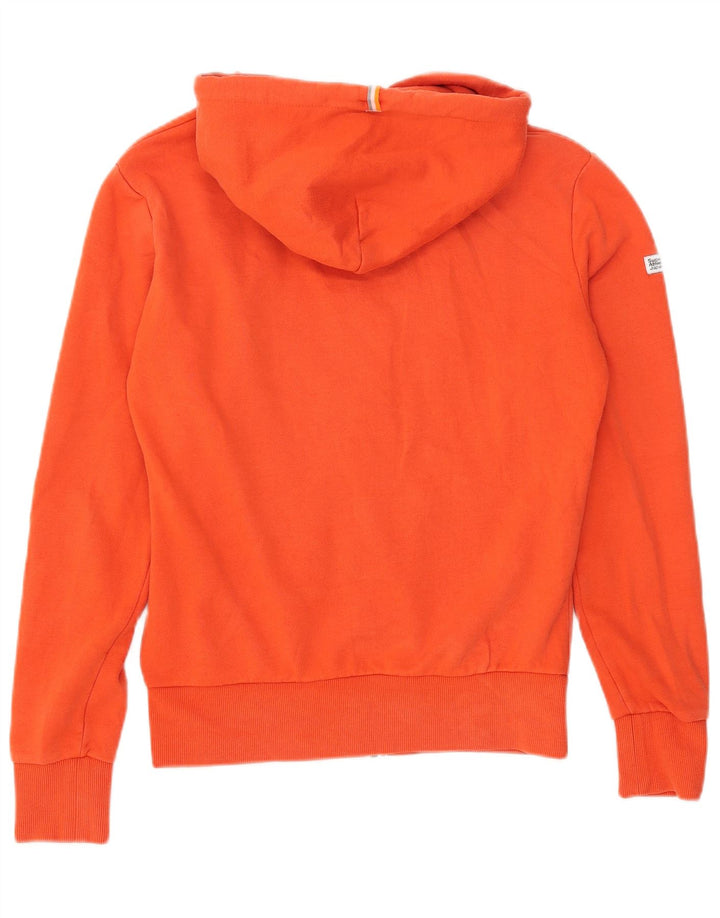 Superdry Sudadera con capucha y cremallera para hombre, talla pequeña, algodón naranja