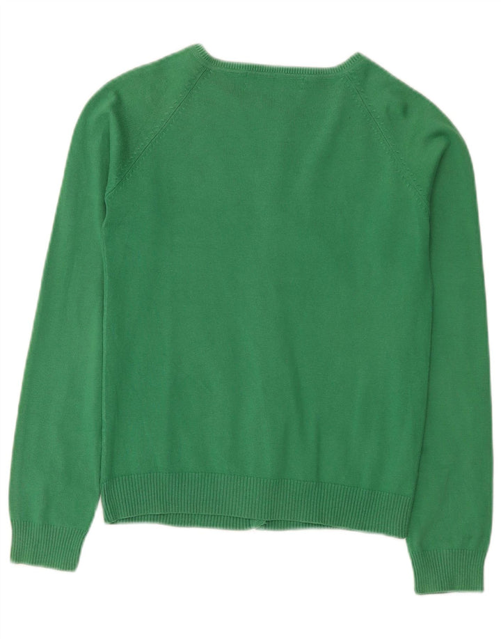 Zara Mujer Cárdigan Suéter UK 12 Algodón Verde Medio