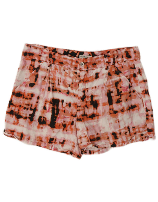 Calvin Klein Pantalones cortos casuales para mujer UK 12 Medium W30 Tie Dye multicolor