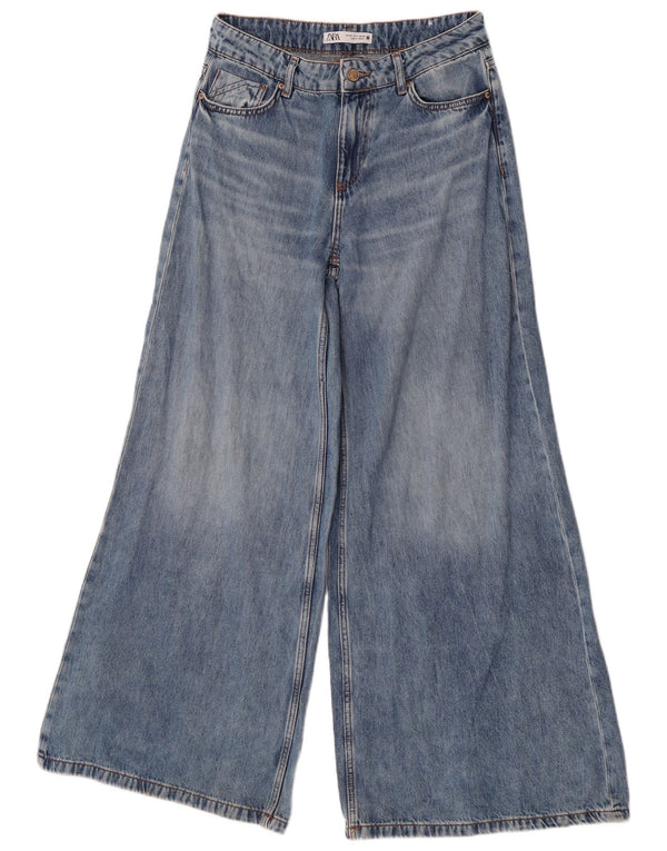 Zara Jeans Acampanados Para Mujer EU 38 Small W28 L32 Algodón Azul