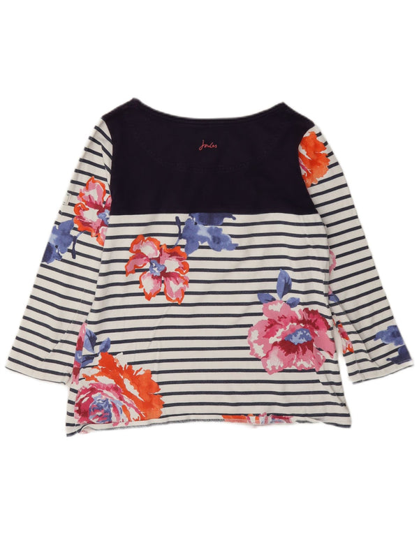 Joules Top tipo túnica de manga 3/4 para mujer UK 40 Algodón a rayas blanco mediano