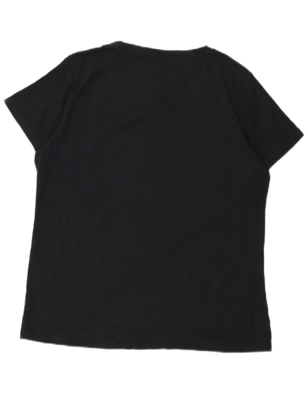TRUSSARDI Camiseta gráfica para mujer Top UK 46 Grande Algodón negro