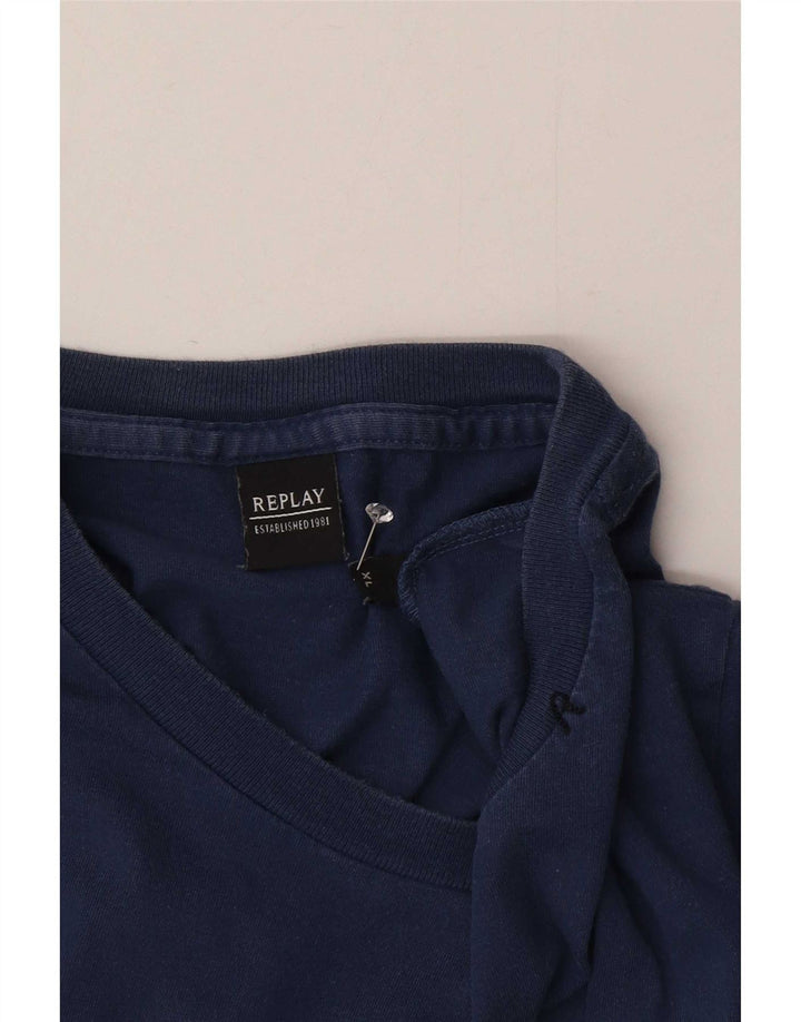 Replay Camiseta Hombre Top XL Azul Marino