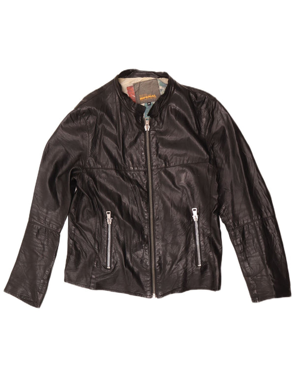 Imperial Mujer Biker Chaqueta De Cuero IT 48 XL Negro
