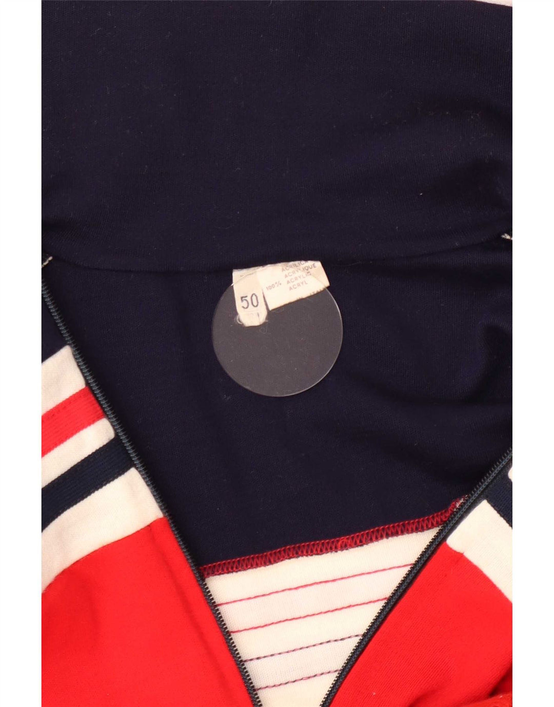 Grifone Cárdigan con cremallera completa para hombre IT 50 Medium Red Colourblock Acrílico