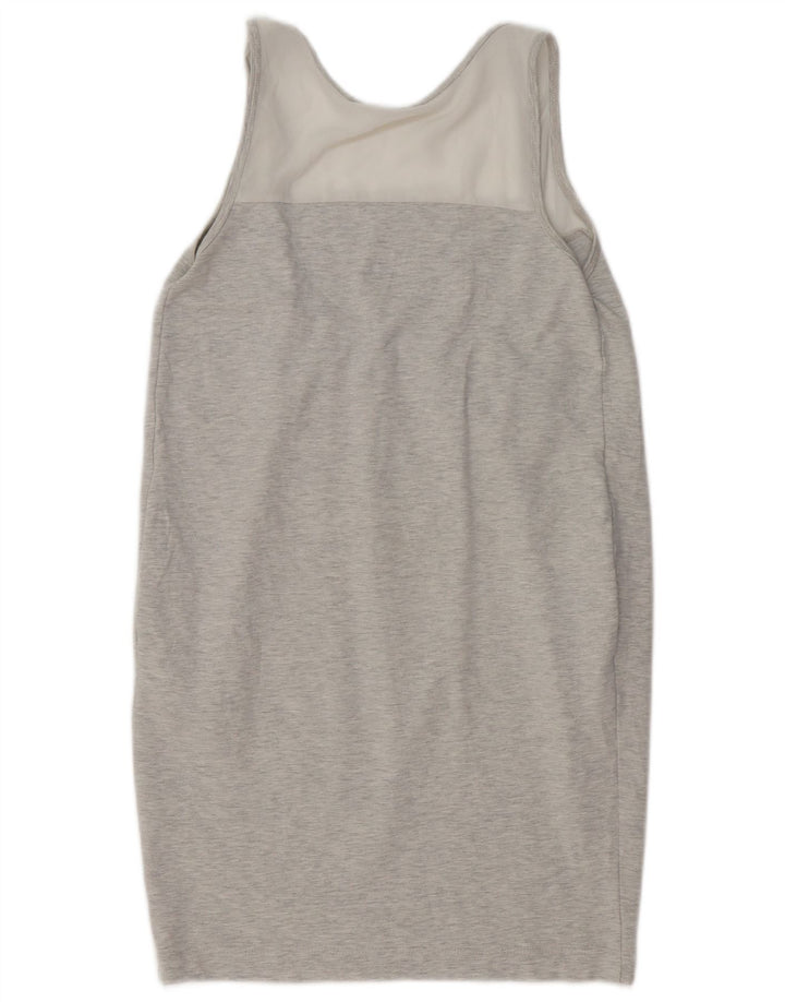 ZARA Mujer Vestido Básico Sin Mangas UK 40 Small Gris
