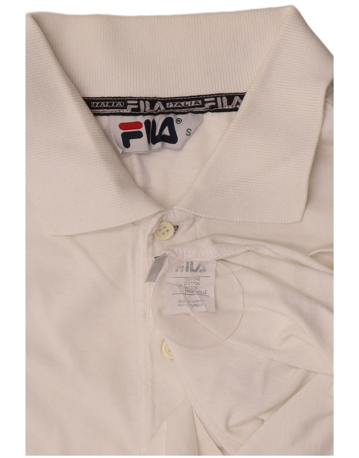 Fila Polo De Manga Larga Para Hombre Pequeño Algodón Blanco