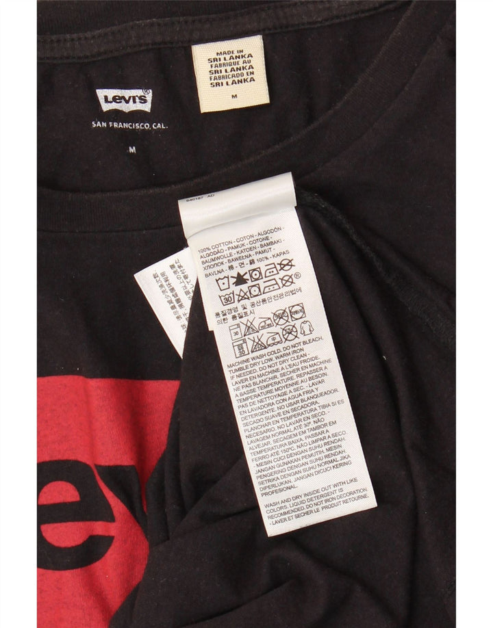 Levi's Camiseta gráfica para mujer Top UK 44 Algodón negro mediano
