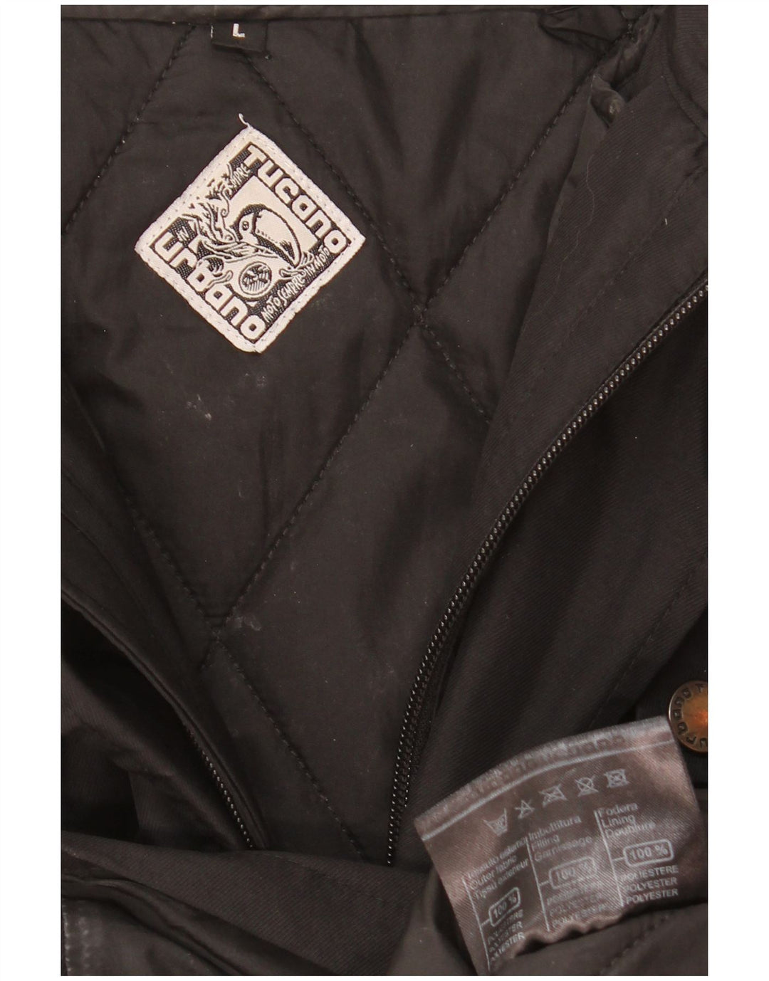 Tucano Urbano Chaqueta utilitaria con capucha para hombre UK 40 Large Poliéster negro