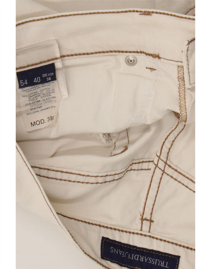 TRUSSARDI Pantalones cortos casuales para hombre W38 XL Algodón blanco
