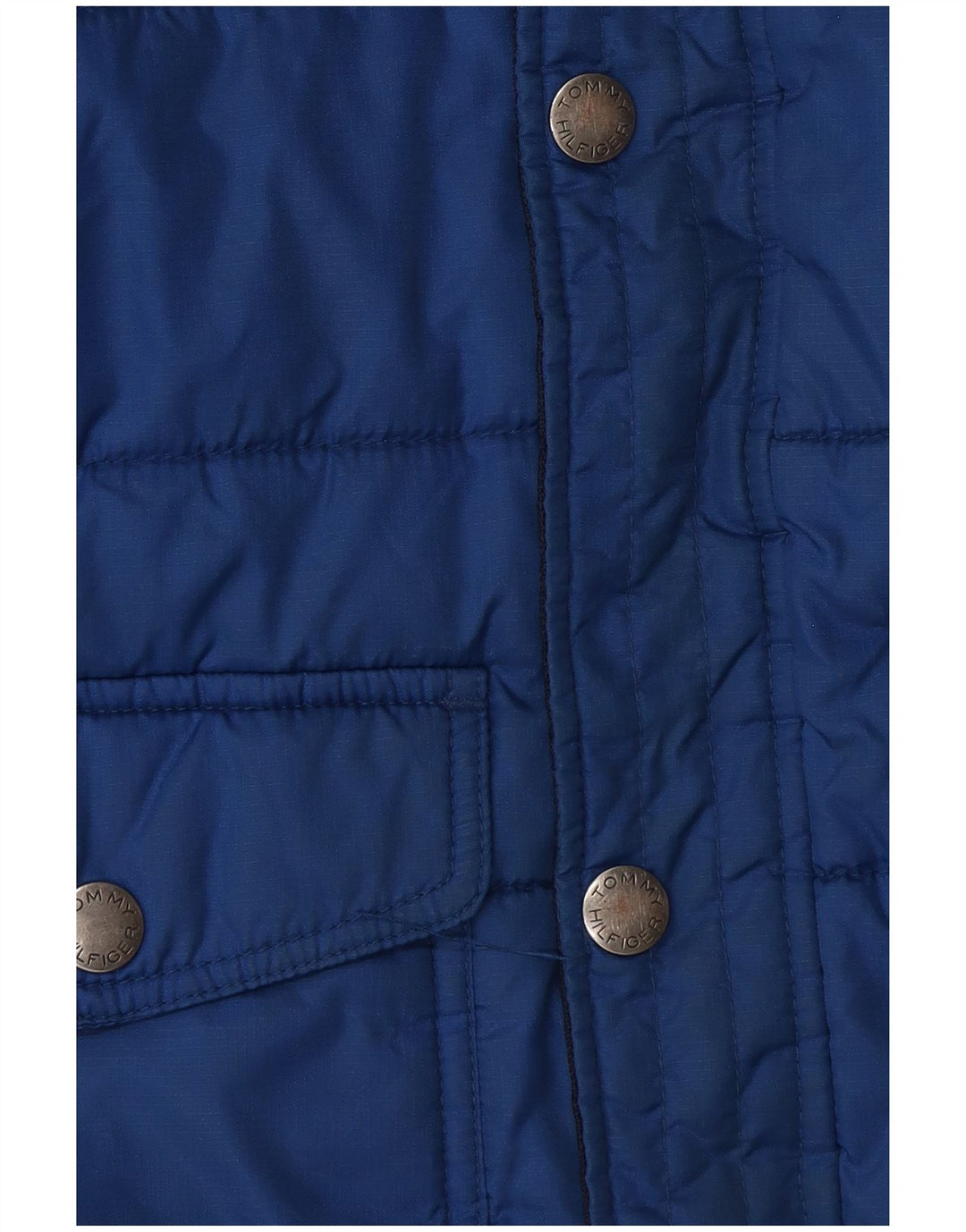TOMMY HILFIGER Chaqueta acolchada con gráfico para niños 4-5 años XS Azul Colorblock