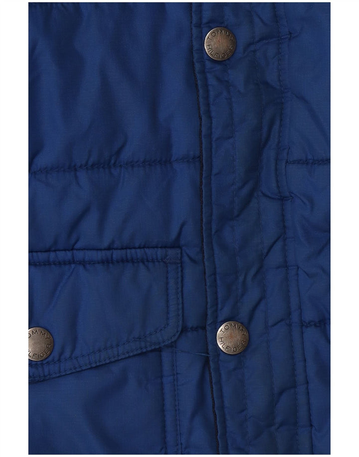 TOMMY HILFIGER Chaqueta acolchada con gráfico para niños 4-5 años XS Azul Colorblock