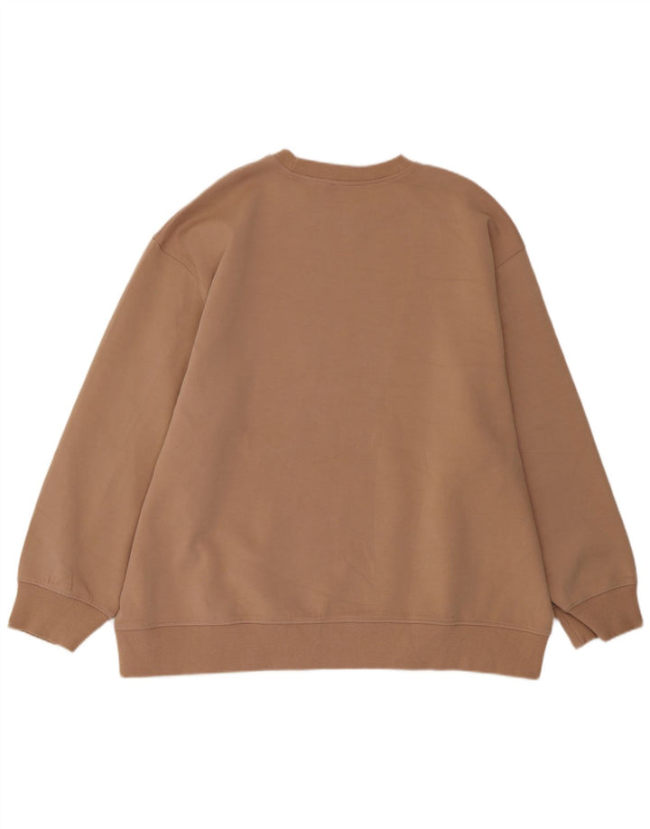 Zara Mujer Sudadera Oversize Jersey UK 44 Algodón Beige Medio
