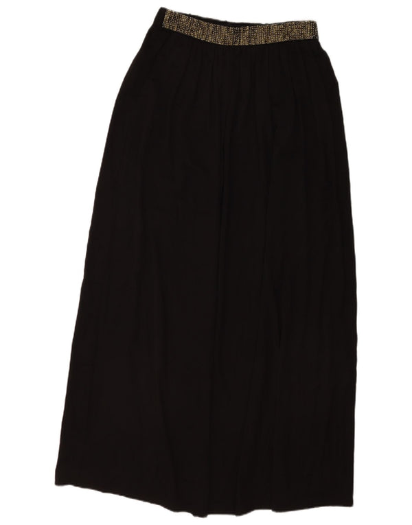 ZARA Mujer Maxi Falda Plisada Mediana W28 Negro