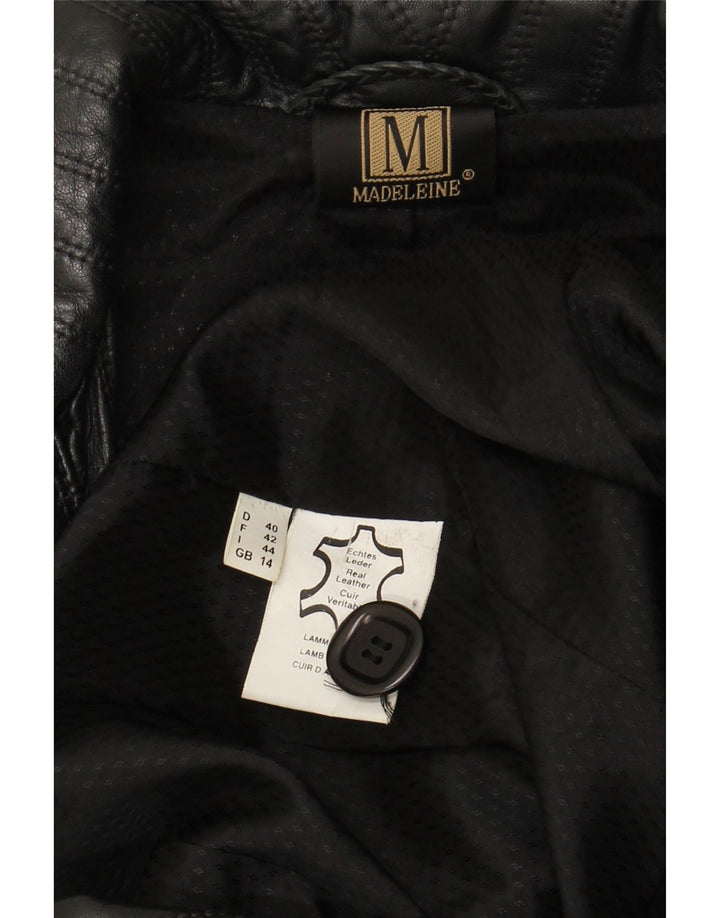 MADELEINE Abrigo de cuero para mujer Reino Unido 44 Cuero negro grande