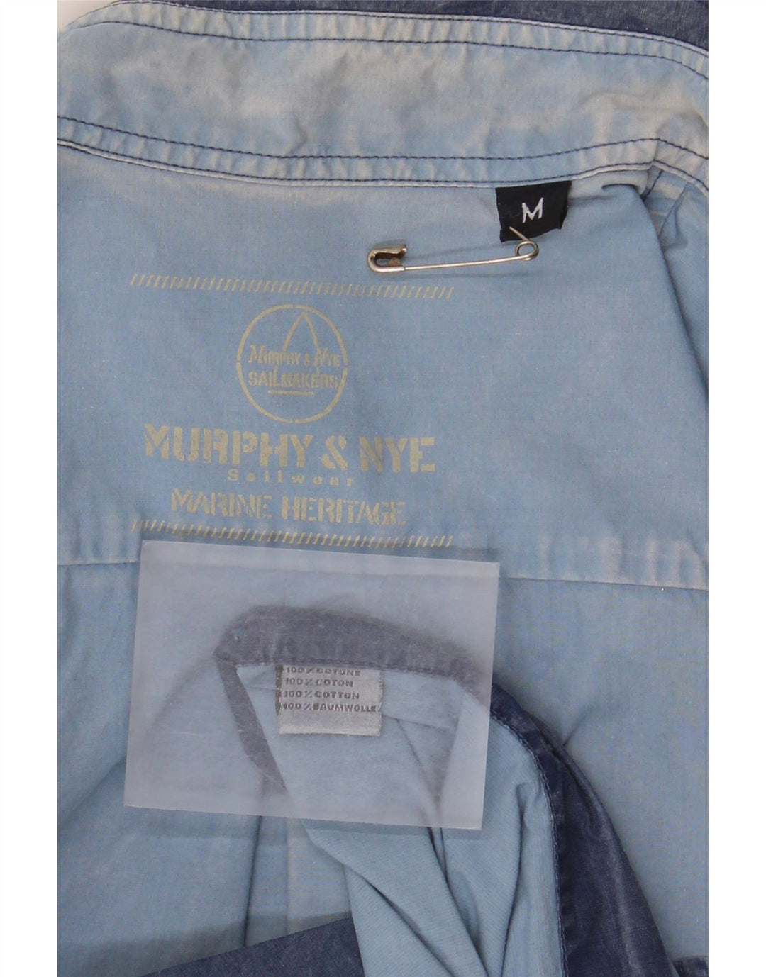 Camisa Murphy & Nye Hombre Algodón Azul Medio
