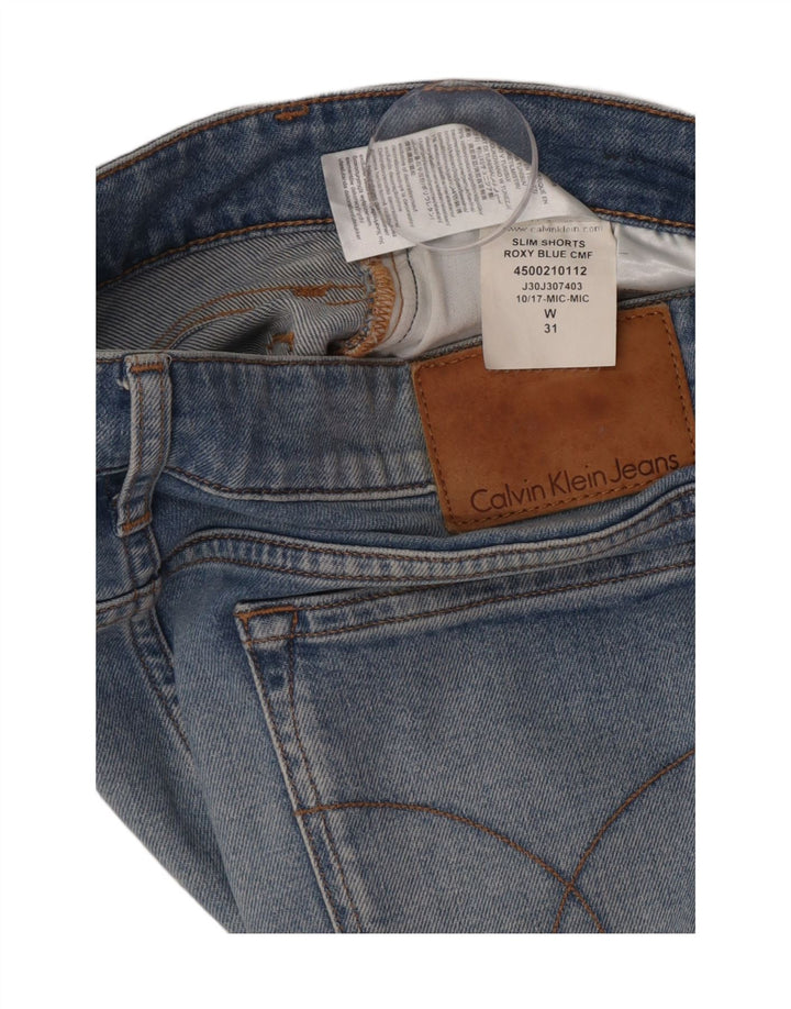 Pantalones cortos de mezclilla ajustados Calvin Klein para mujer W31 Algodón azul medio
