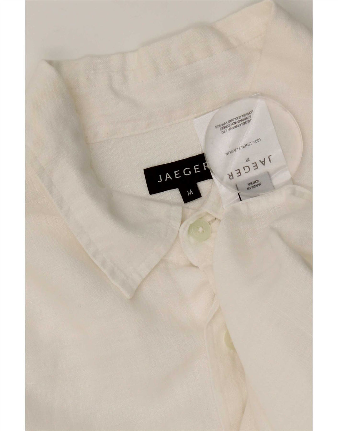 Camisa Jaeger Hombre Mediana Lino Blanco