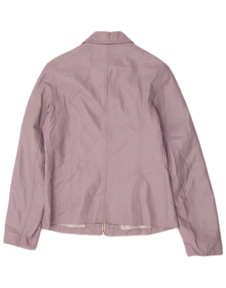Segno Chaqueta de cuero para mujer UK 12 Medium Purple