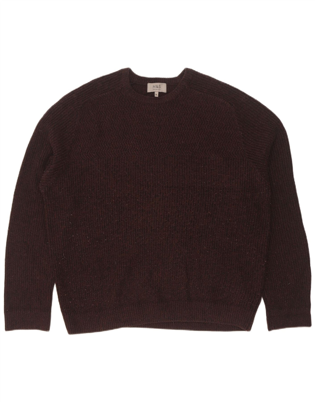 Zara Hombre Jersey Cuello Redondo Jersey XL Marrón Acrílico