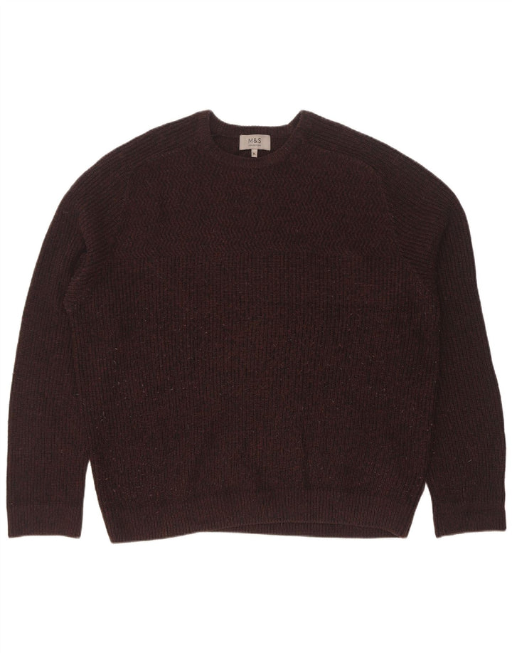 Zara Hombre Jersey Cuello Redondo Jersey XL Marrón Acrílico