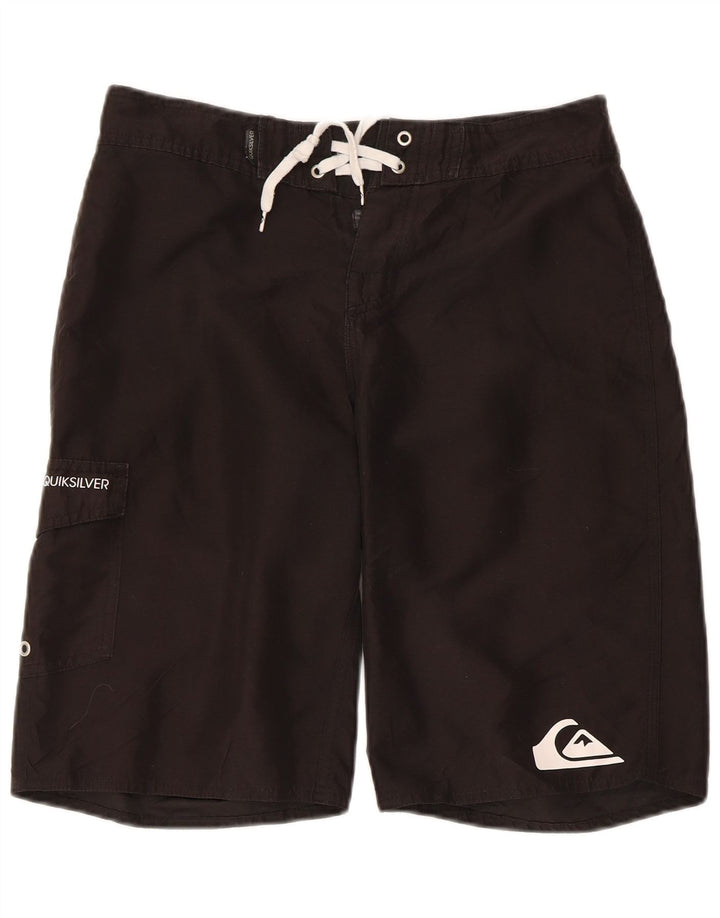 Quiksilver Hombre Graphic Bañador Shorts Pequeño Poliéster Negro