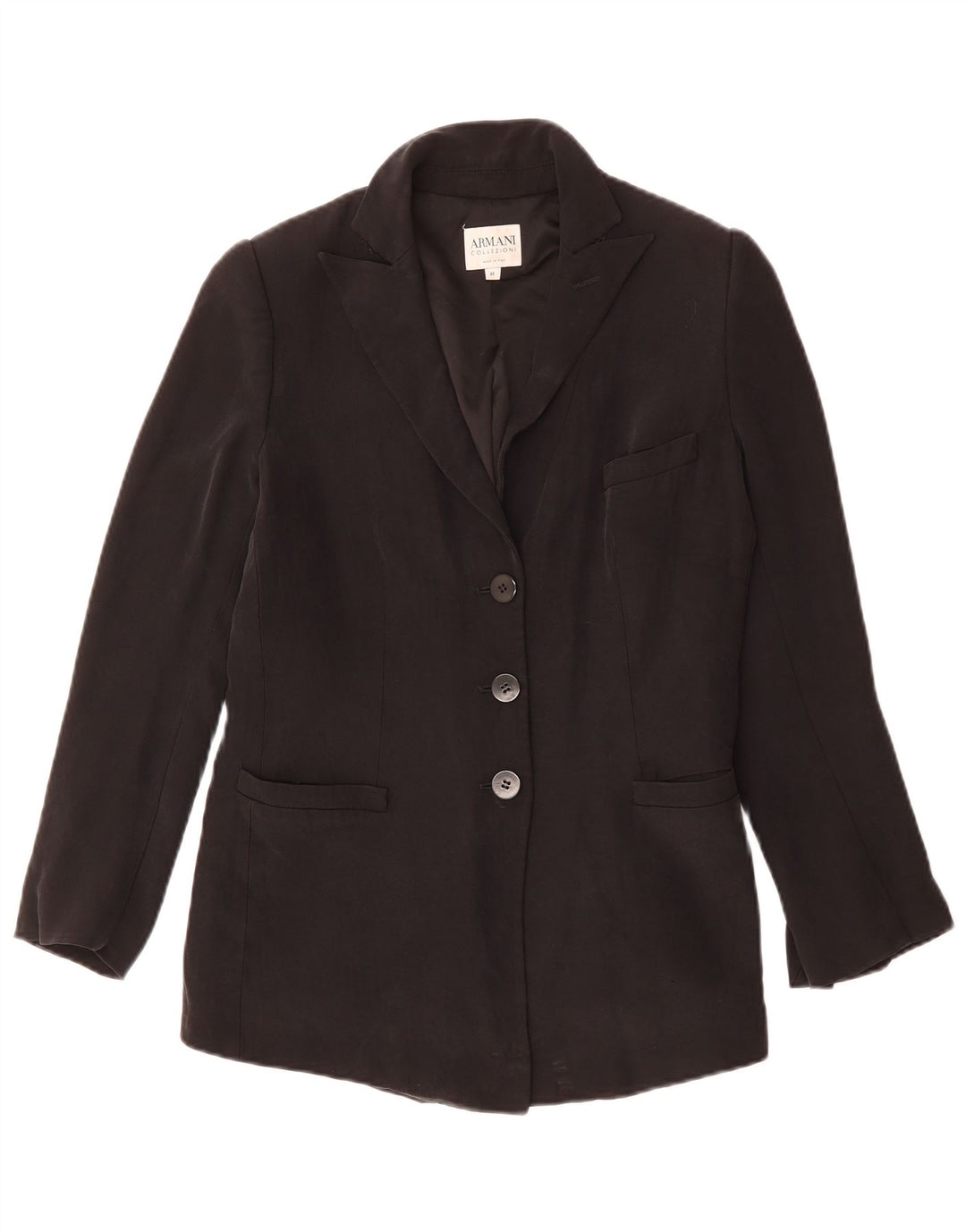 ARMANI COLLEZIONI Chaqueta blazer de 3 botones para mujer IT 48 XL Negro