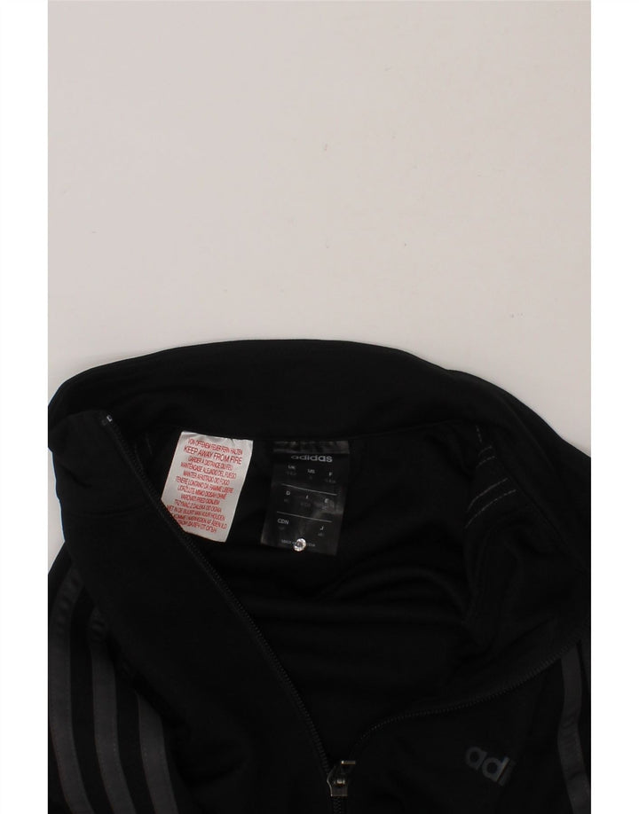 ADIDAS Boys Climalite Tracksuit Top Jacket 9-10 Years Black Polyester Vintage Adidas and Second-Hand Adidas from Messina Hembry 
