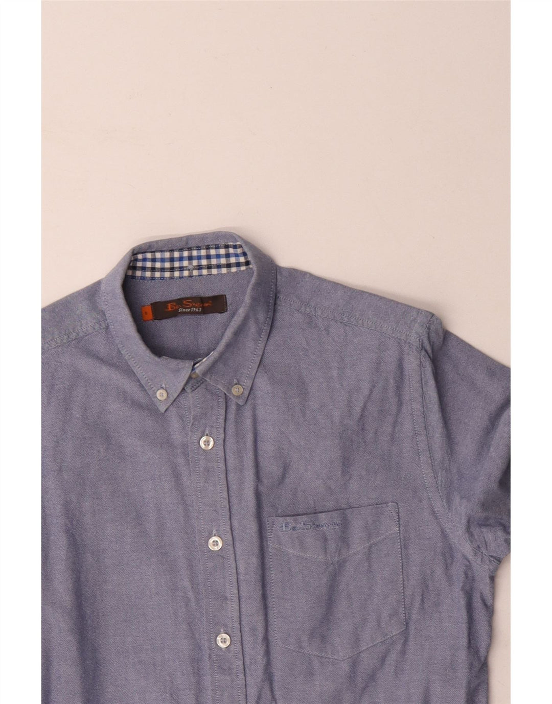 BEN SHERMAN Camisa Hombre Pequeña Algodón Azul