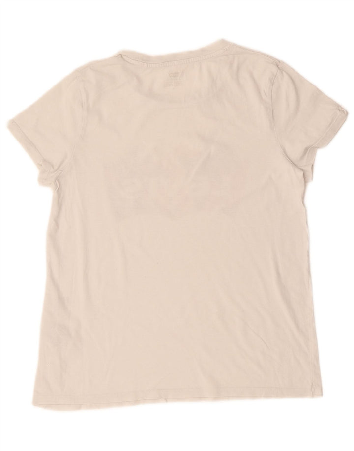 Levi's Camiseta gráfica para mujer Top UK 12 Medium White Cotton