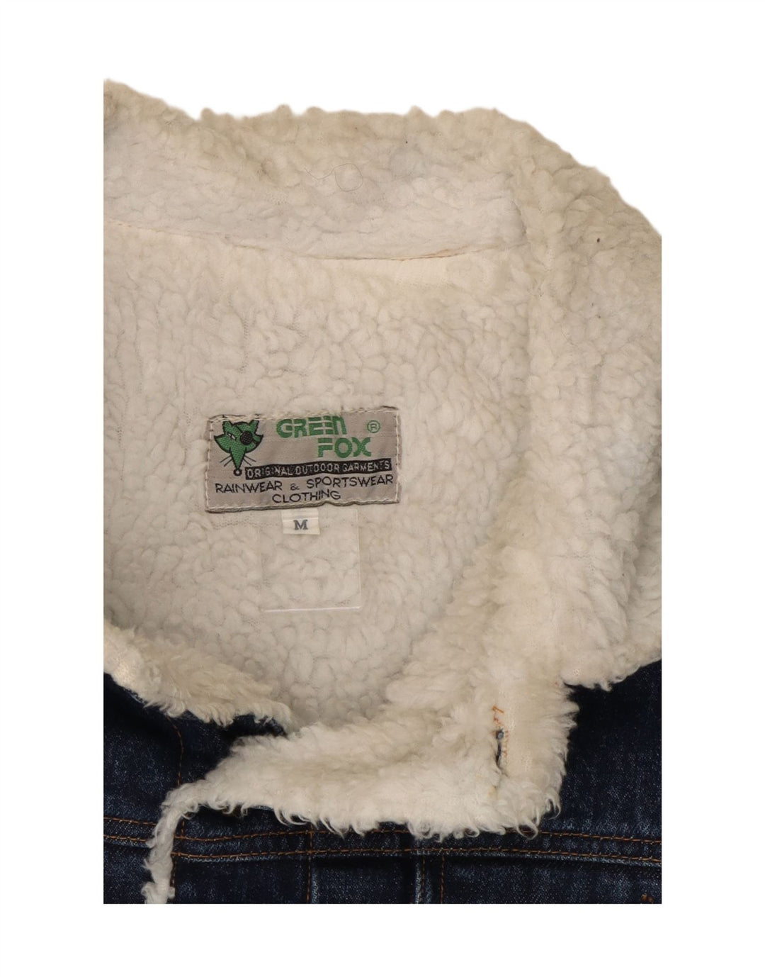 GREEN FOX Chaqueta vaquera Sherpa para hombre UK 38 Azul medio