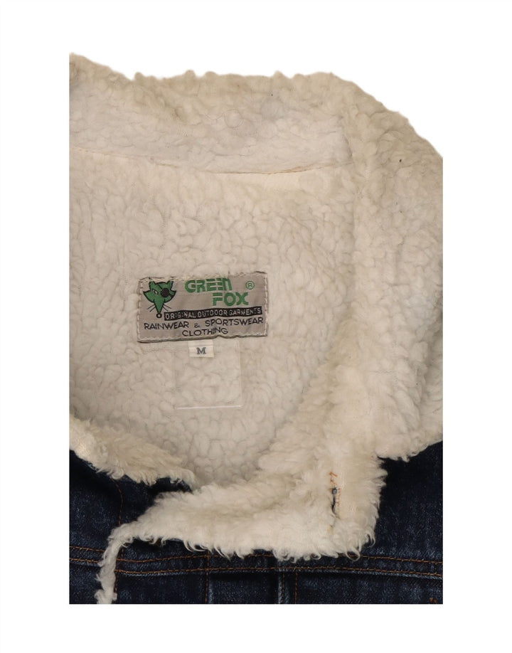 GREEN FOX Chaqueta vaquera Sherpa para hombre UK 38 Azul medio