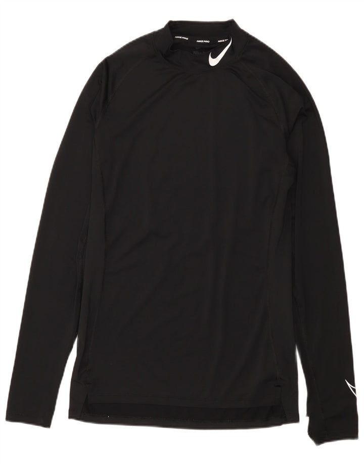 Nike Dri Fit Graphic Top manga larga poliéster negro mediano para hombre