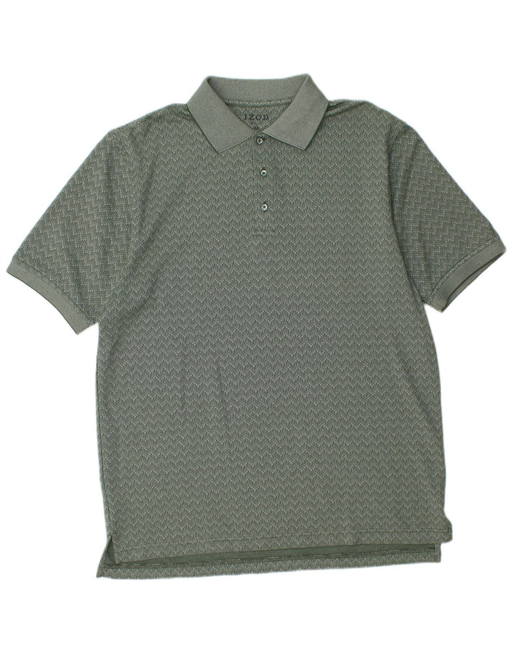 Polo Izod Hombre Algodón Chevron Verde Medio