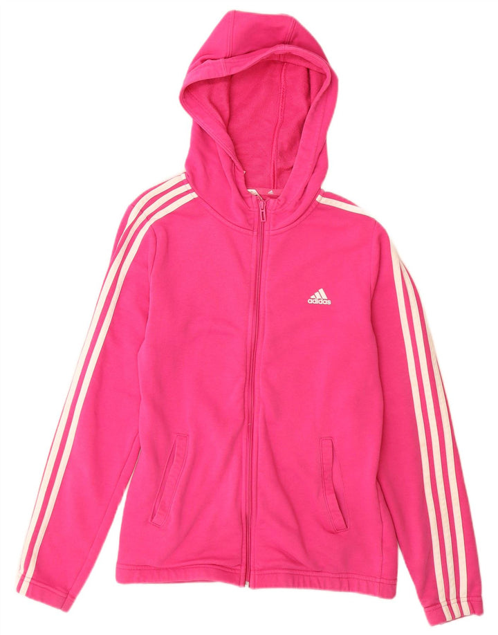 ADIDAS Sudadera con capucha y cremallera para niña 14-15 años Algodón rosa